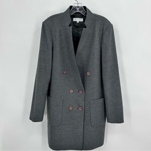 James Jeans Patch Pocket Straight Blazer Coat Brushed Charcoal Gray Size M